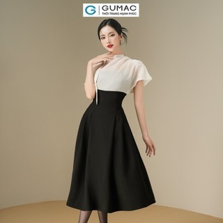 Đầm nữ GUMAC xòe phối voan  DE06032