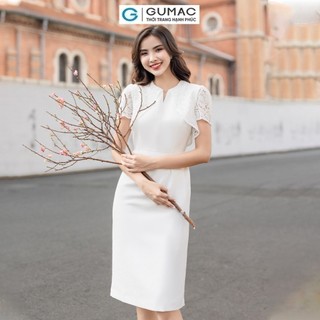 Đầm nữ GUMAC bút chì phối ren  DE01075