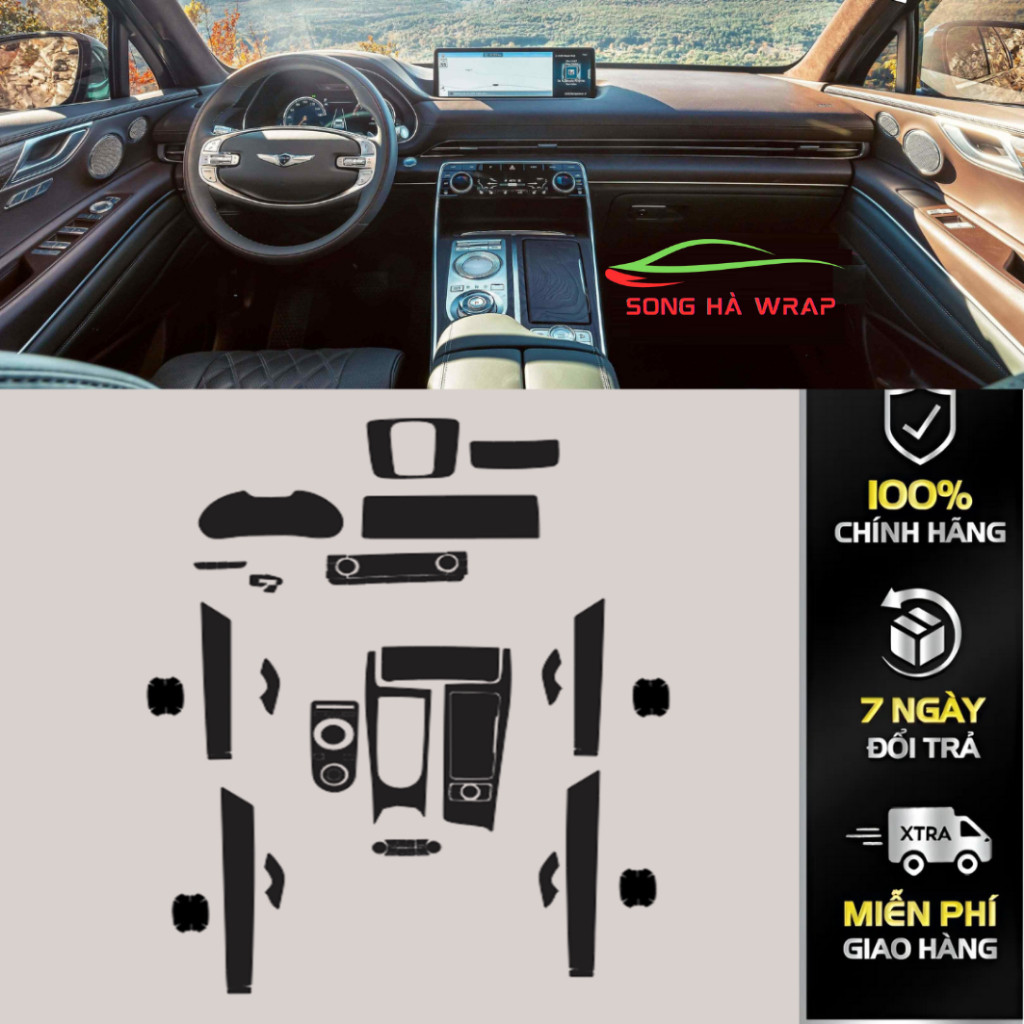 Genesis GV80 2021 Full bộ nội thất tặng dán hõm cửa Dán PPF bảo vệ nội thất, chống xước