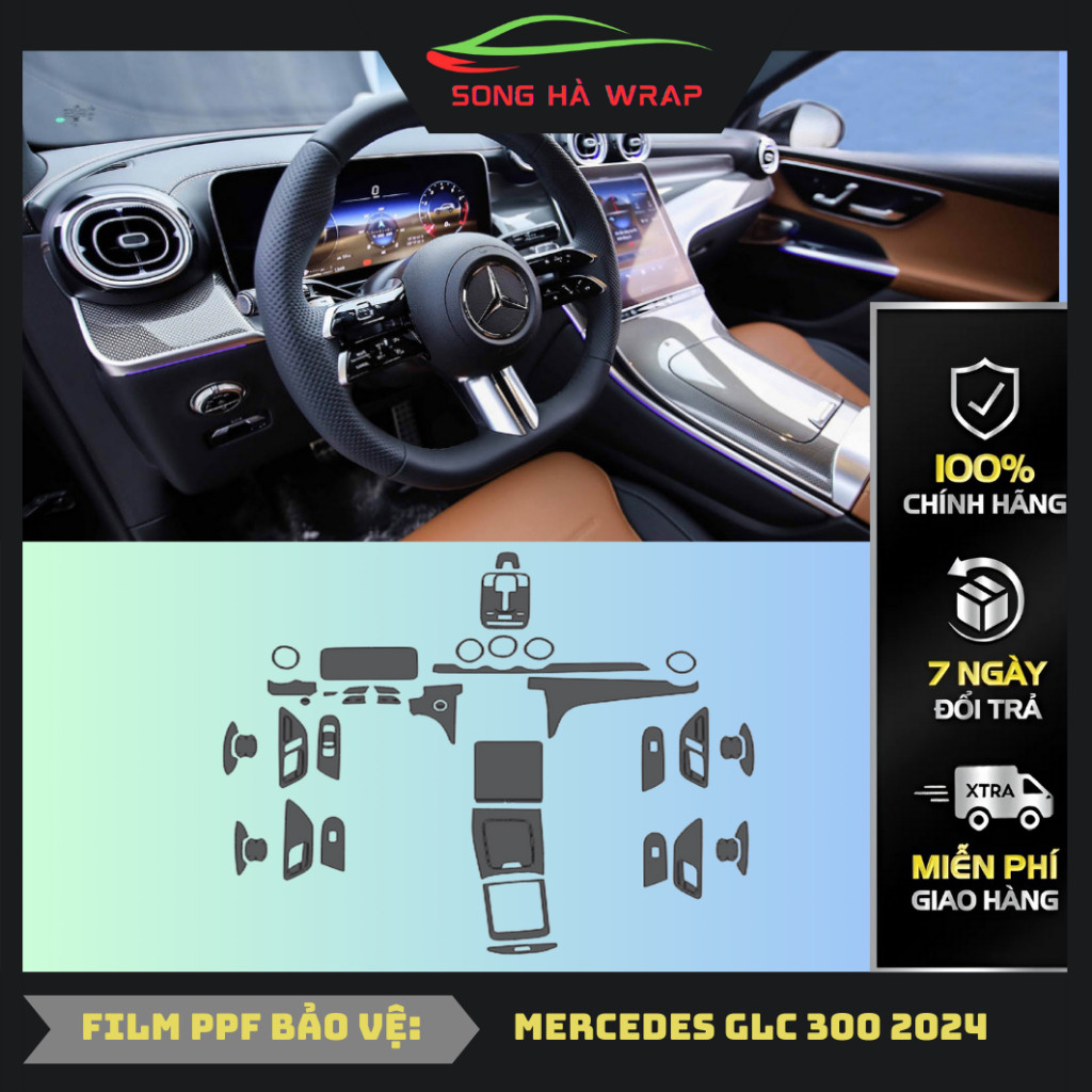 Mercedes GLC 300 2024-2025:  Dán PPF bảo vệ nội thất, chống xước và luôn bóng đẹp