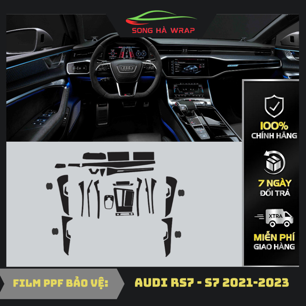 Audi RS7 - S7 2021-2023 Dán PPF bảo vệ nội thất, chống xước và luôn bóng đẹp