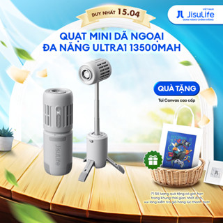 Quạt ngoài trời đa năng 3 in 1 13500mAh Jisulife Ultra1 | Tích hợp đèn pin và sạc qua USB-A/USB-C | BH 12 tháng 1 đổi 1