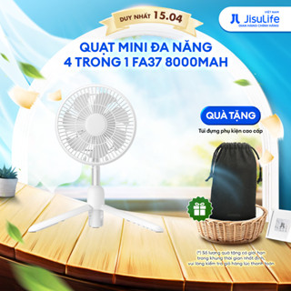 Quạt Tích Điện Đa Năng 4 in 1 8000mAh JISULIFE FA37 | Quạt Đứng, Để Bàn, Quạt Trần, Đèn Ngủ | Sử Dụng Tới 26H | BH 12T