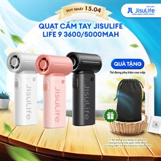Quạt cầm tay mini Jisulife Life 9 ABS 5 cấp độ gió 3600mAh/5000mAh - Sử dụng liên tục 12h - Chính hãng - BH 12 tháng