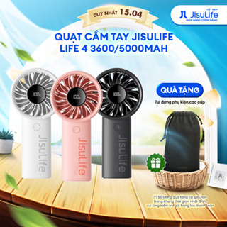 Quạt cầm tay mini Jisulife Life 4 ABS 5 cấp độ gió 3600mAh/5000mAh - Sử dụng liên tục 12h - Chính hãng - BH 12 tháng