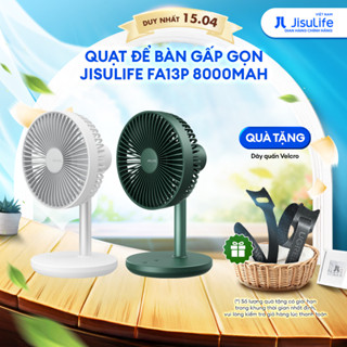 Quạt Để Bàn Tích Điện Gấp Gọn JISULIFE FA13P 5 Cấp Gió | Pin 8000mAh Sử Dụng Lên Đến 28H | Bảo Hành Chính Hãng 12 Tháng