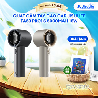 Quạt Cầm Tay Cao Cấp JISULIFE FA53 Pro1 ABS và Pro1 S - Con Lăn Tốc Độ - Đèn LED Hiển Thị - Sử Dụng Đến 15H BH 12 Tháng