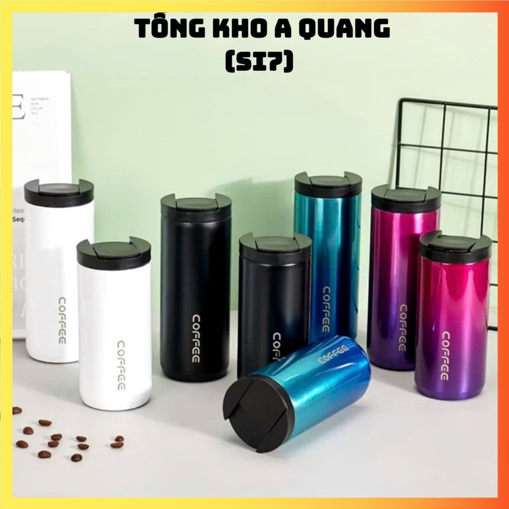 CỐC,LY COFFEE HÌNH TRỤ 400ML,  Ly Giữ Nhiệt Coffee Inox 304 Đựng Nước 400ml - Bình Giữ Nhiệt Pha Cà 
