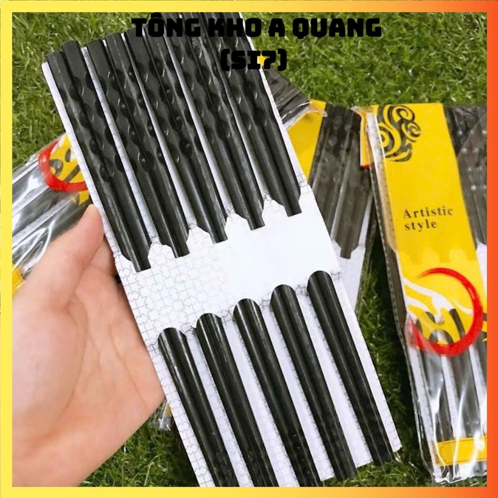 10 ĐÔI ĐŨA NHỰA LƯỢN SÓNG,  Đũa Nhựa Phip Đen - DUAANCOM74