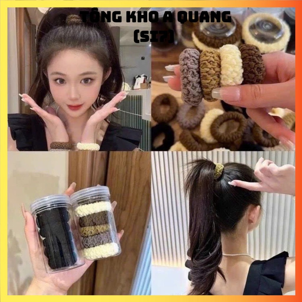 Set Dây Buộc Tóc 136 Chi Tiết, Set 136 chi Tiết Gồm 20 Dây Buộc Tóc Gắn TAG, 100 Chun Buộc Tóc...  D