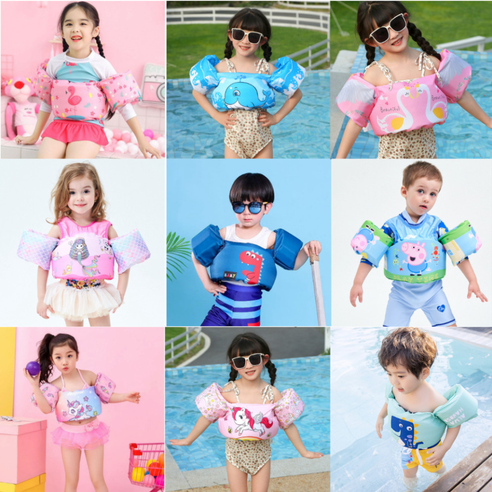 Phao Bơi Cho Bé Đi Biển Tập Bơi Dolphin246 Dây Chắc Chắn Điều Chỉnh Chống Lật 2- 6 Tuổi Hoạt Hình Đá