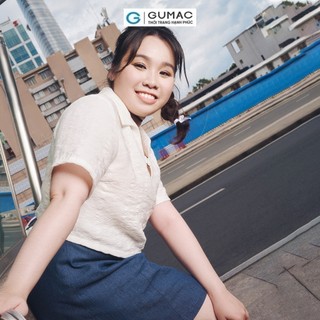 [Có size đến 85kg] Áo kiểu nữ GUMAC cổ sơ mi bigsize  AD10044
