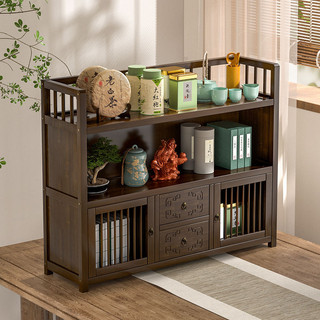 Tủ lưu trữ để bàn vintage, giá trưng bày, giá đỡ nhỏ để bàn cho bộ trà và tách trà, giá đỡ lá trà