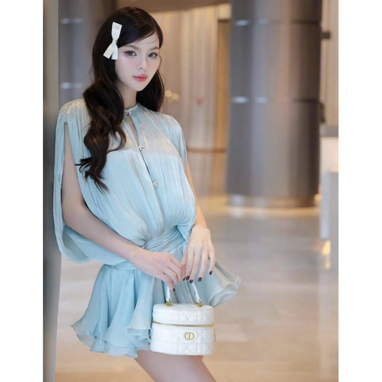 Váy Bánh Bèo Hở vai Dáng Xoè Chất Vải Tơ Óng Mềm Mịn - Mellystore VEROMODA88 | BigBuy360 - bigbuy360.vn