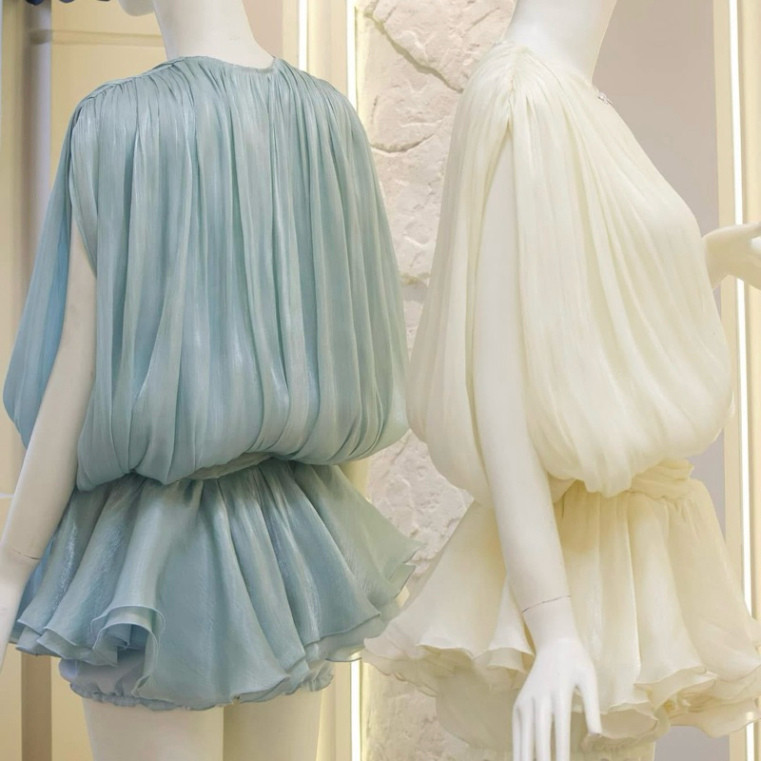 Váy Bánh Bèo Hở vai Dáng Xoè Chất Vải Tơ Óng Mềm Mịn - Mellystore VEROMODA88 | BigBuy360 - bigbuy360.vn