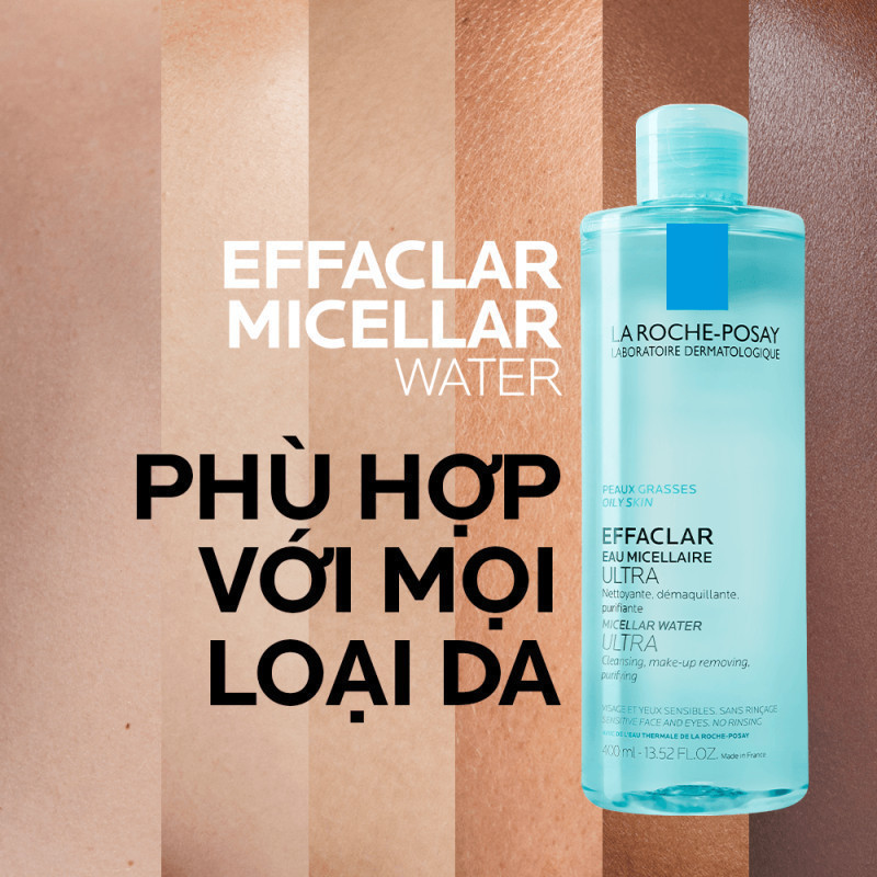 Bộ đôi nước tẩy trang cho da mụn, da dầu nam & nữ La Roche-Posay Efffaclar Micellar Water 400ml | BigBuy360 - bigbuy360.vn