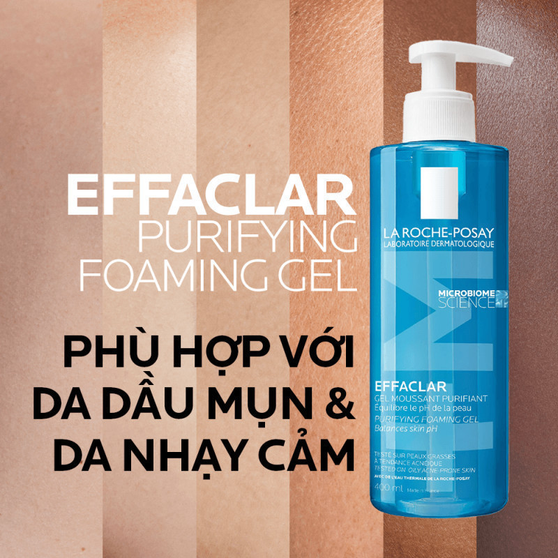 Gel rửa mặt giảm mụn, làm sạch sâu cho da dầu nam & nữ La Roche-Posay Effaclar Foaming Gel 400ml | BigBuy360 - bigbuy360.vn