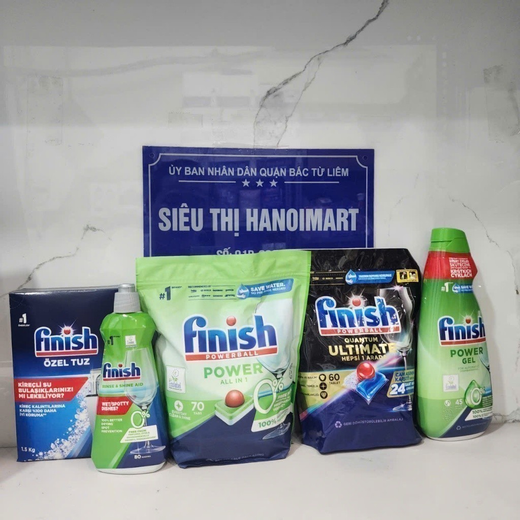 Combo Gel rửa bát Finish Eco 0% và nước làm bóng Finish Eco 0% - siệu thị đức việt