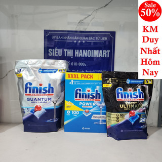   HÀNG ĐỨC  Viên rửa bát Finish Quantum Ultimate 60 viên hoặc 100V finish all in one 1 