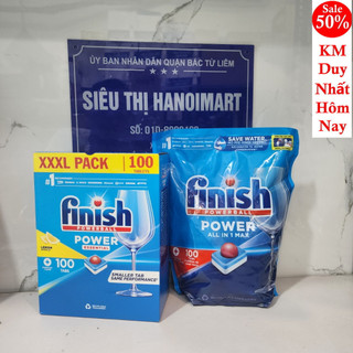 Viên rửa bát Finish All in 1 Max 100 viên, 100 viên finish all in one 10 in 1 dùng cho máy rửa bát