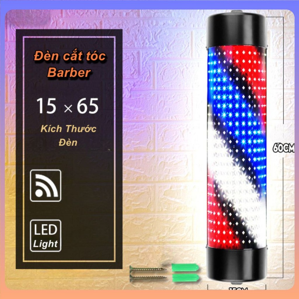 Đèn Led Trang Trí Tiệm Cắt Tóc Thu Hút Khách Hàng Barber Gắn Ngoài Trời Euro Pole Retro 💯Store VN💯