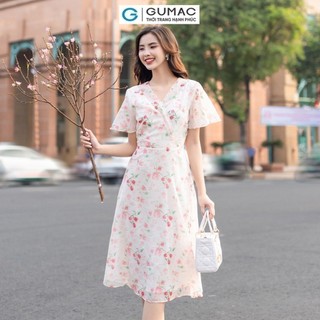 Đầm nữ GUMAC cổ tim kiểu phối  DD12061