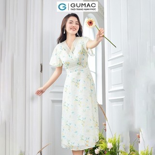 Đầm nữ GUMAC cổ tim kiểu phối  DD12061