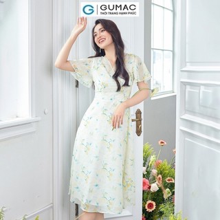 Đầm nữ GUMAC cổ tim kiểu phối  DD12061