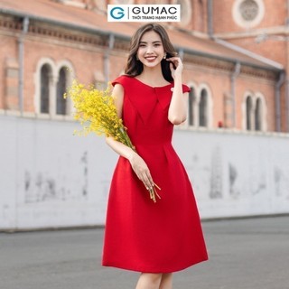 Đầm nữ GUMAC cổ đắp lệch  DE01003
