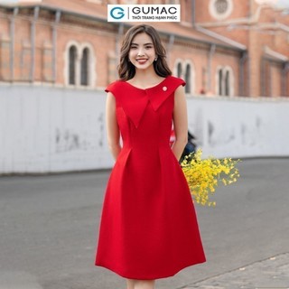 Đầm nữ GUMAC cổ đắp lệch  DE01003