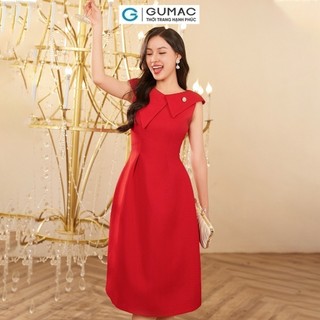 Đầm nữ GUMAC cổ đắp lệch  DE01003