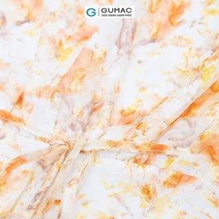 Đầm nữ GUMAC A họa tiết hoa tay loe thắt nơ eo vải voan mềm nhẹ  DD06015