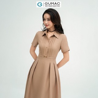 Đầm nữ GUMAC sơ mi xếp ly  DE05052
