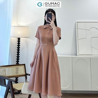Đầm nữ GUMAC sơ mi xếp ly  DE05052