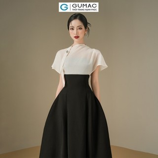Đầm nữ GUMAC xòe phối voan  DE06032