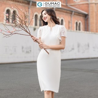 Đầm nữ GUMAC bút chì phối ren  DE01075