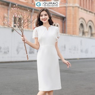 Đầm nữ GUMAC bút chì phối ren  DE01075