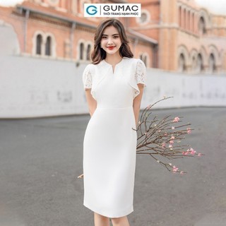 Đầm nữ GUMAC bút chì phối ren  DE01075