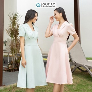 Đầm nữ GUMAC xòe cổ danton  DD07041