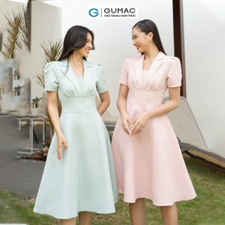 Đầm nữ GUMAC xòe cổ danton  DD07041