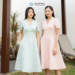 Đầm nữ GUMAC xòe cổ danton  DD07041