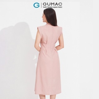 Đầm nữ GUMAC form A xếp ly eo  DD05053