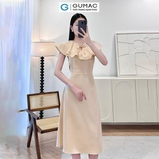 Đầm nữ GUMAC cổ bèo thắt dây  DE05008