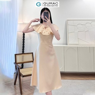 Đầm nữ GUMAC cổ bèo thắt dây  DE05008