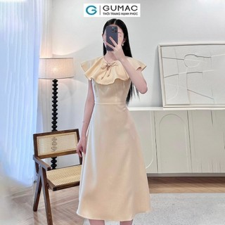 Đầm nữ GUMAC cổ bèo thắt dây  DE05008
