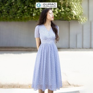 Đầm nữ GUMAC xòe xếp ly  DD07030