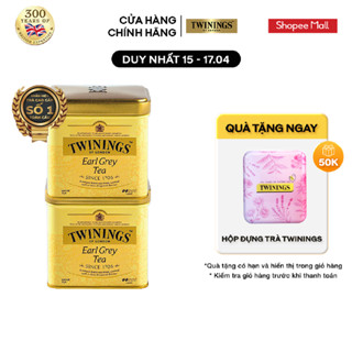 Combo 2 Trà Lá Twinings London Strand Earl Grey - Hộp Thiếc 100G
