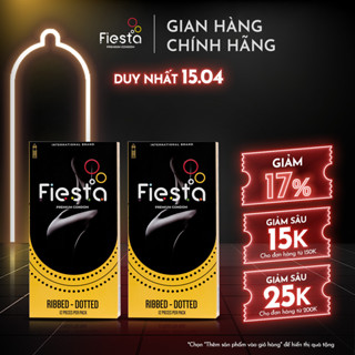 Combo 2 hộp bao cao su gân, gai, bo đầu FIESTA Ribbed Dotted size 51mm – Hộp 12 bao