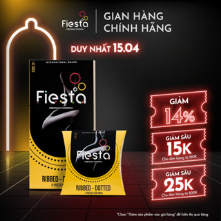 Combo 2 hộp Bao cao su gân, gai, bo đầu FIESTA Ribbed Dotted size 51mm – Hộp 12 bao và hộp 3 bao