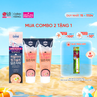 [Himalaya Pinksalt Official] Combo 2 kem đánh răng muối hồng Bamboo salt Himalaya Pink Salt Floral Mint Hương Hoa Bạc Hà